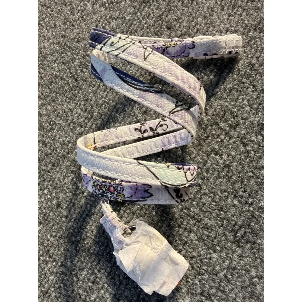 Vera Bradley Wide Lanyard Hummingbird Park Purple Floral ID Key Holder New